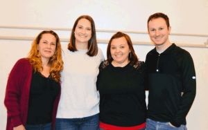 A posed photo of the four members of the Provider Relations Team, Angie, Hannah, Shanay and Samuel.